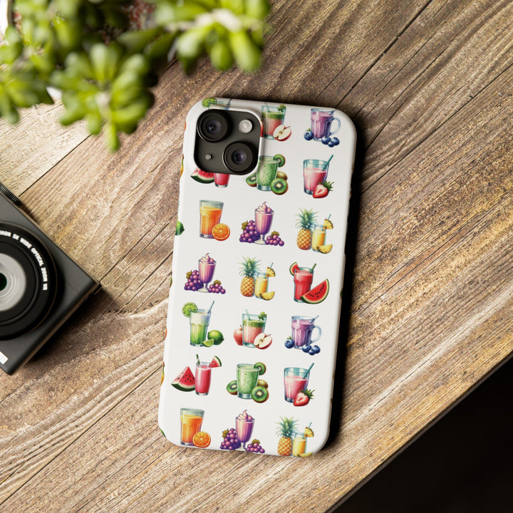 Slim Cute Phone Cases for Iphone - | iPhone 15 Case | iPhone 15 Pro Max Case, Iphone 14 Case, Iphone 14 Pro Max, Iphone 13, Tropical Summer Fruit Cocktail - Studio40ParkLane