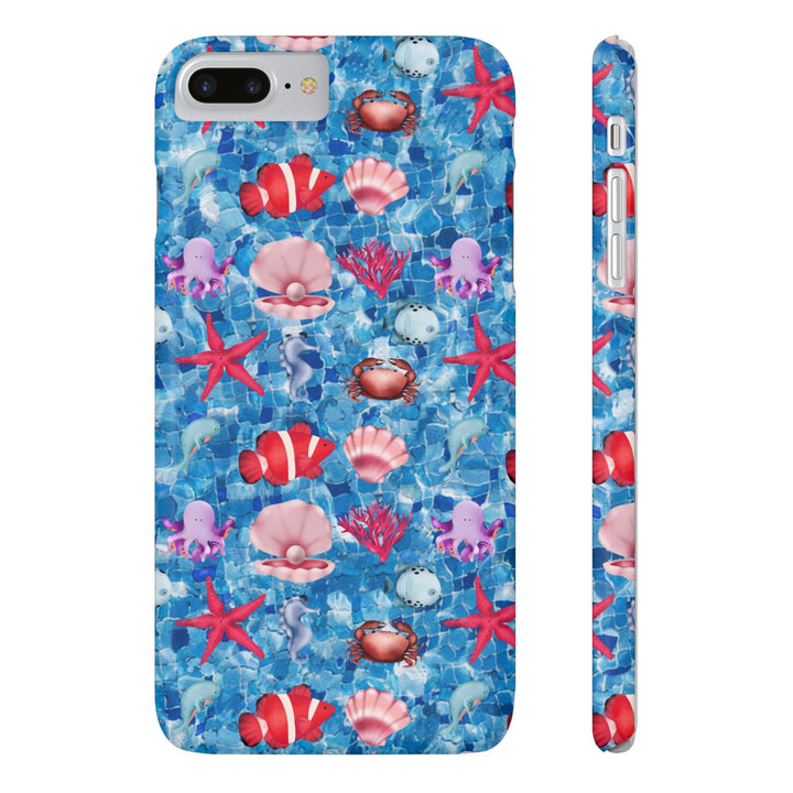 Slim Cute Phone Cases for Iphone - | iPhone 15 Case | iPhone 15 Pro Max Case, Iphone 14 Case, Iphone 14 Pro Max, Iphone 13, Blue Red Under Sea - Studio40ParkLane
