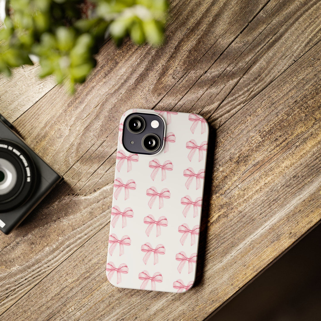 Slim Pink Bows Cute Phone Cases for Iphone 16 Pro Max | iPhone 15 Case | iPhone 15 Pro Max Case, Iphone 14, Iphone 14 Pro Max, Iphone 13 12 11 8 7 - Studio40ParkLane