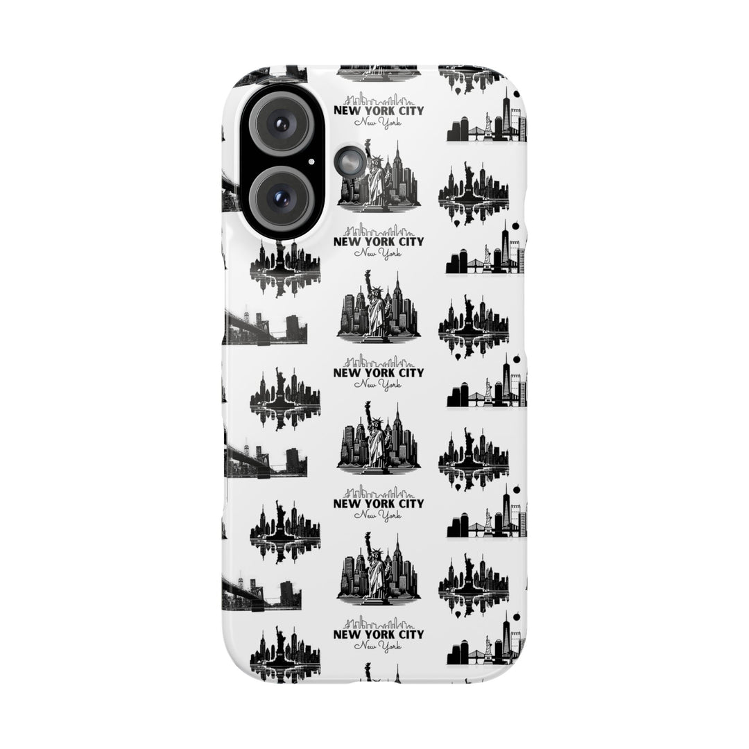 Slim New York Skyline Collage Coquette Gift for Her Cute Phone Cases for Iphone 16 Pro Max | iPhone 15 Case | iPhone 15 Pro Max Case, Iphone 14, Iphone 14 Pro Max, Iphone 13 12 11 8 7 - Studio40ParkLane