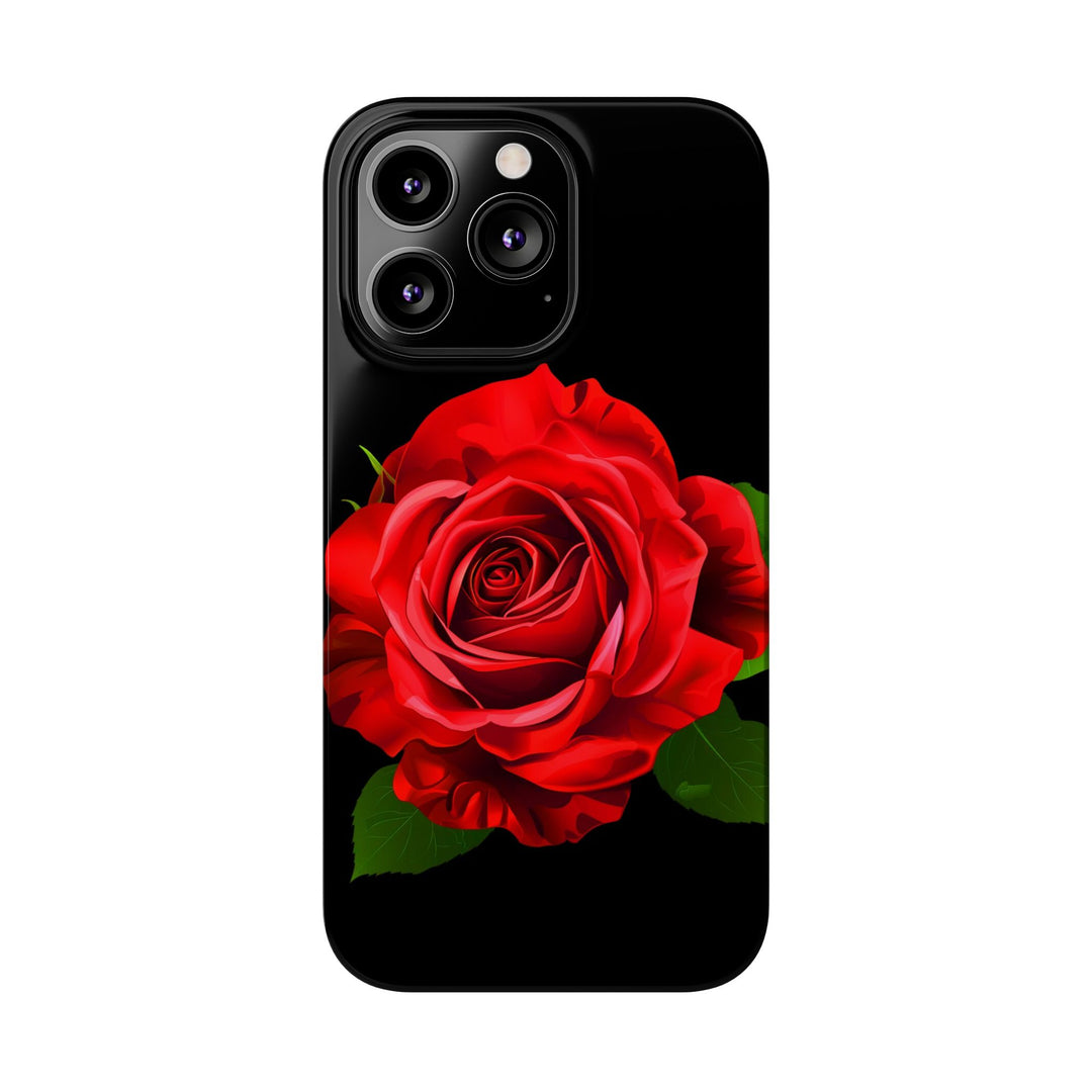 Slim Red Rose Flowers Gift for Her Cute Phone Cases for Iphone 16 Pro Max | iPhone 15 Case | iPhone 15 Pro Max Case, Iphone 14, Iphone 14 Pro Max, Iphone 13 12 11 8 7 - Studio40ParkLane