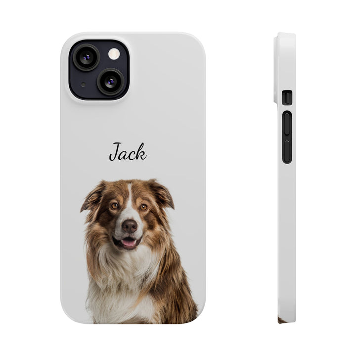 Slim Custom Personalized Pet Phone Cases Dog Phone Cases Cat Phone Cases for Iphone 16, 15, 14, 13, 12, 11, 8, 7 Custom Name Personalized Phone Case - Studio40ParkLane