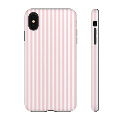Tough Premium Sweet Pink Stripes Phone Case Gift for Her - For Apple iPhone 16 Pro Max 16e iPhone 15 Pro iPhone Iphone 14 Plus 13 Pro 12 SE XR - Studio40ParkLane