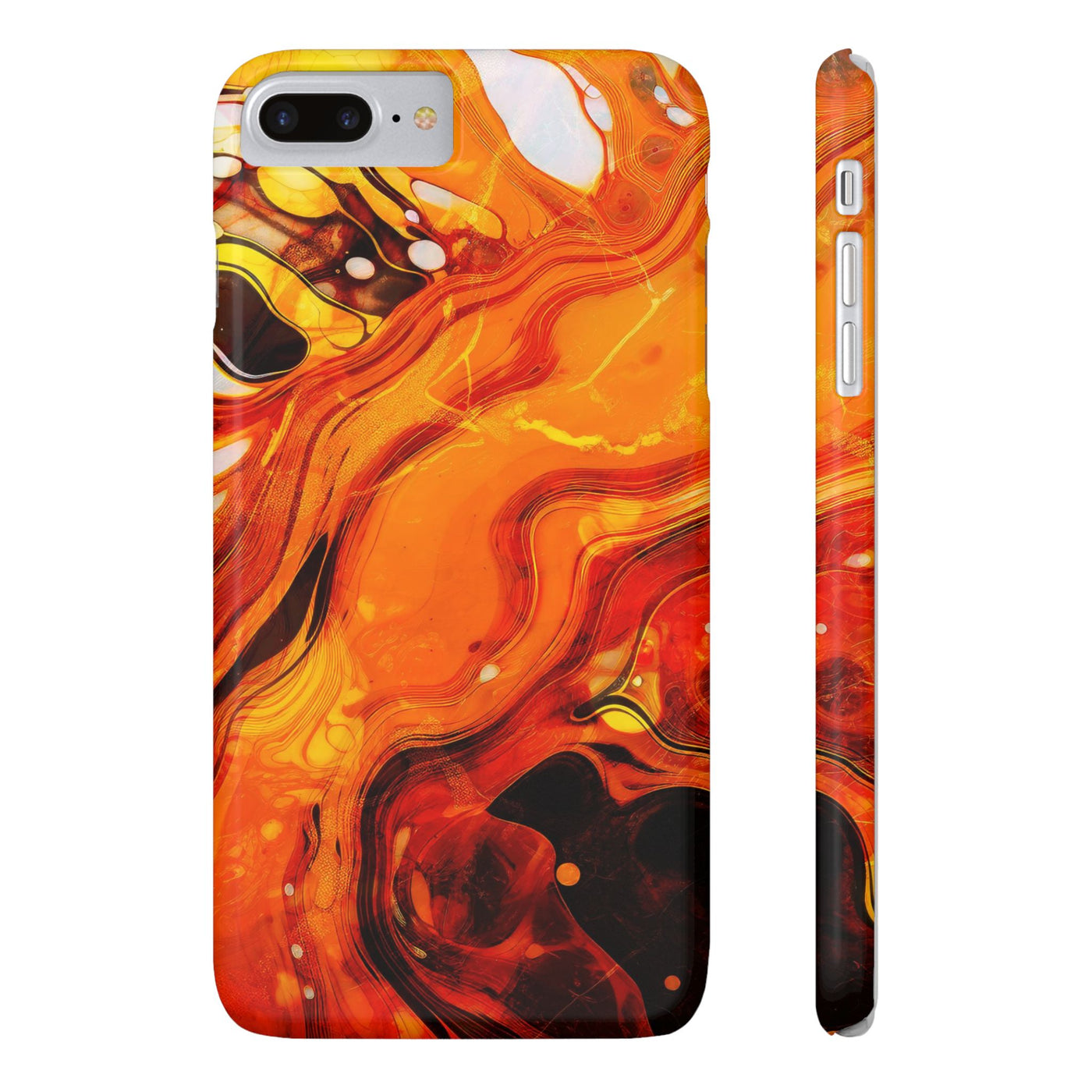 Slim Cute Phone Cases for Iphone - | iPhone 15 Case | iPhone 15 Pro Max Case, Iphone 14 Case, Iphone 14 Pro Max, Iphone 13, Marble Orange Yellow