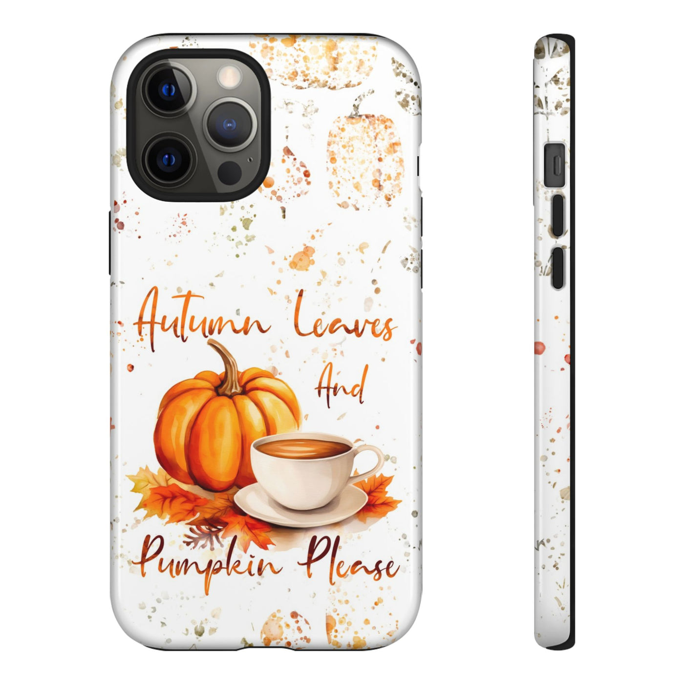 Impact Resistant, Fall Leaves Pumpkin Pie, Cute Phone Cases for Samsung S24, S23, S22, S21, IPhone 15 pro Iphone 14 pro Iphone 13 IPhone 12 Iphone 11