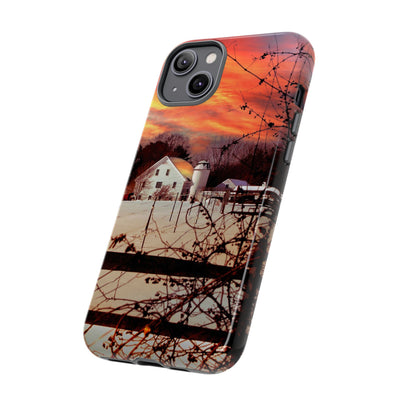 Impact Resistant, Winter Sunset Cute Phone Cases for Samsung S24, S23, S22, S21, IPhone 15 pro Iphone 14 pro Iphone 13 IPhone 12 Iphone 11