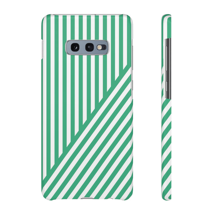 Aesthetic Emerald Stripes Cute Phone Case Sleek Snap - For iPhone 17 Pro Max iPhone 16 Pro iPhone 15 Iphone 14 Plus 13 Pro 12 11 10 Gift