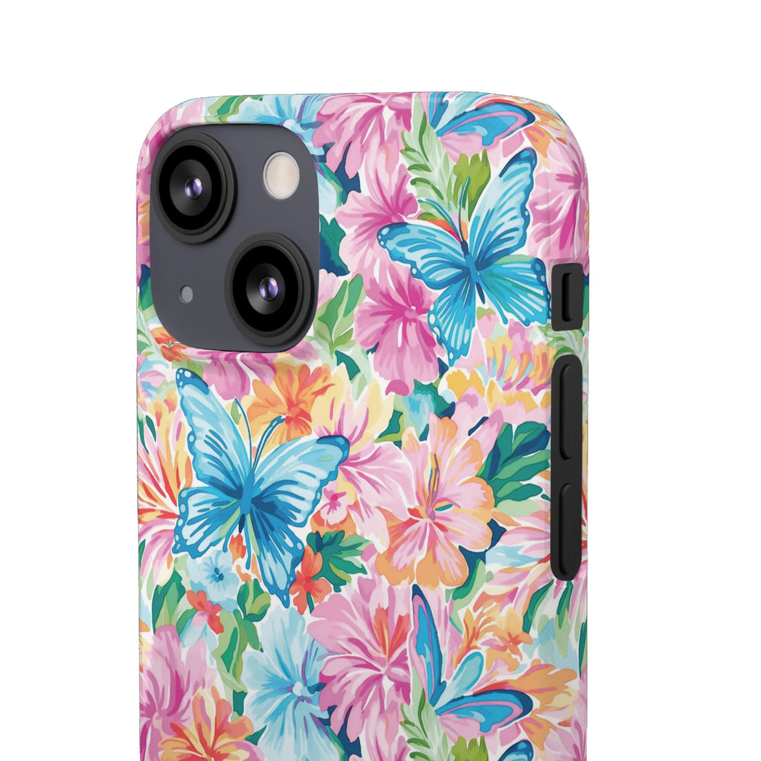 Sleek Snap Butterflies Flowers Cute Phone Case for iPhone 16 15 14 13 12 11 X Xs Max Xr Pro Plus Samsung Galaxy S24 S23 S22 S21 S20 Ultra