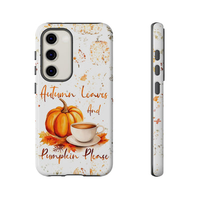 Impact Resistant, Fall Leaves Pumpkin Pie, Cute Phone Cases for Samsung S24, S23, S22, S21, IPhone 15 pro Iphone 14 pro Iphone 13 IPhone 12 Iphone 11