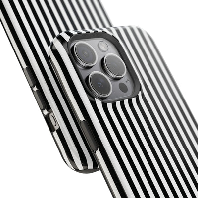Custom Personalized Black White Striped Magsafe Phone Case for Iphone 17 - | iPhone 16 Pro Max Case | iPhone 15 Case Iphone 14 13 12 11 10 - Studio40ParkLane