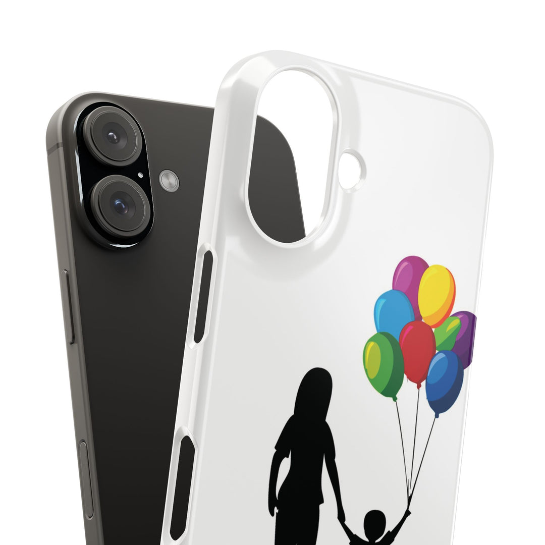 Slim Mother Child Balloons Gift for Her Cute Phone Cases for Iphone 16 Pro Max | iPhone 15 Case | iPhone 15 Pro Max Case, Iphone 14, 13, 12, 11, 10, 8, 7 - Studio40ParkLane