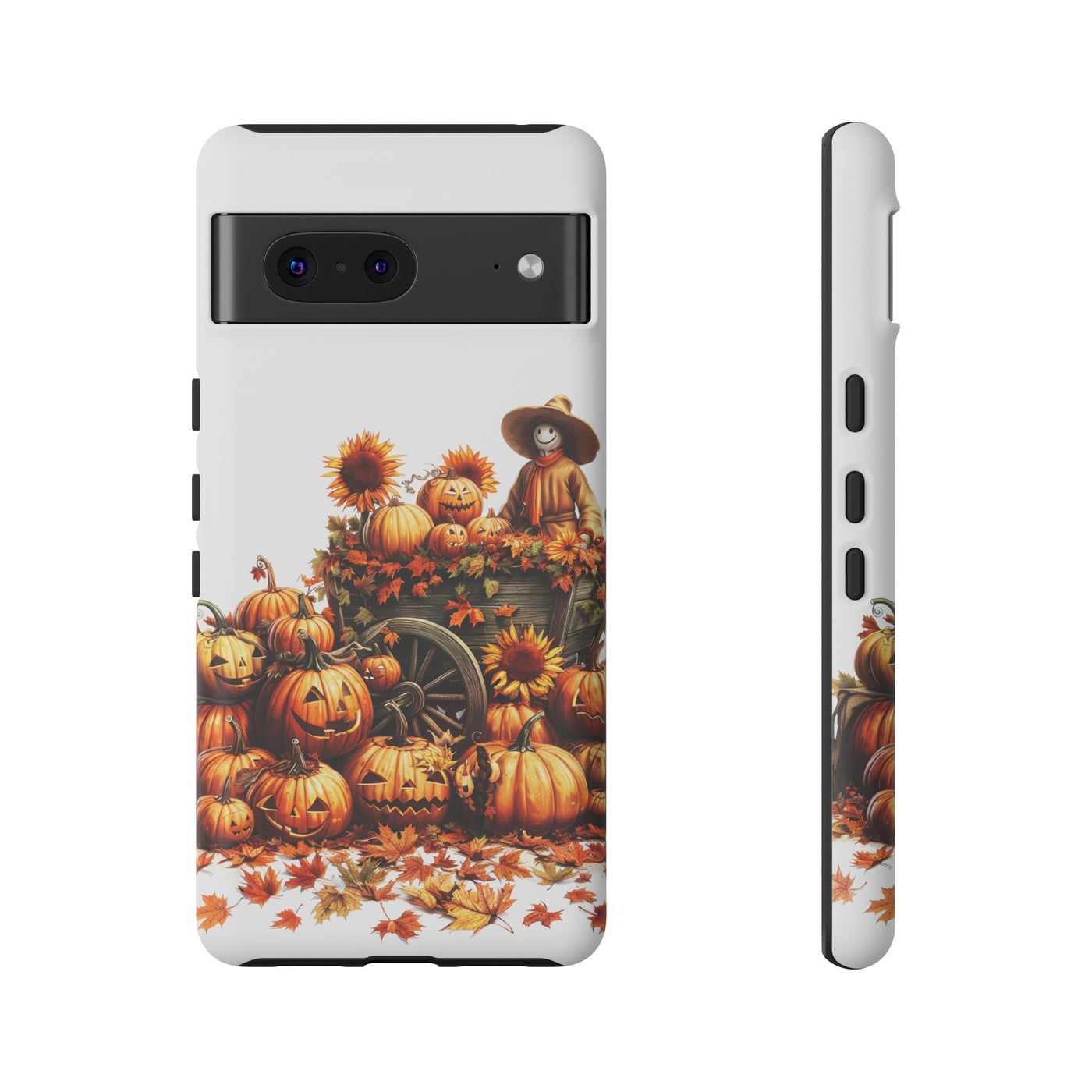 Impact Resistant, Fall Leaves Scarecrow, Cute Phone Cases for Samsung S24, S23, S22, S21, IPhone 15 pro Iphone 14 pro Iphone 13 IPhone 12 Iphone 11