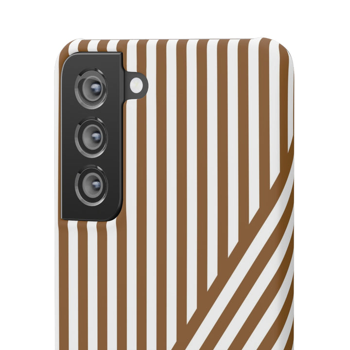 Aesthetic Mocha Brown Stripes Cute Phone Case Sleek Snap - For iPhone 17 Pro Max iPhone 16 Pro iPhone 15 Iphone 14 Plus 13 Pro 12 11 10 Gift - Studio40ParkLane