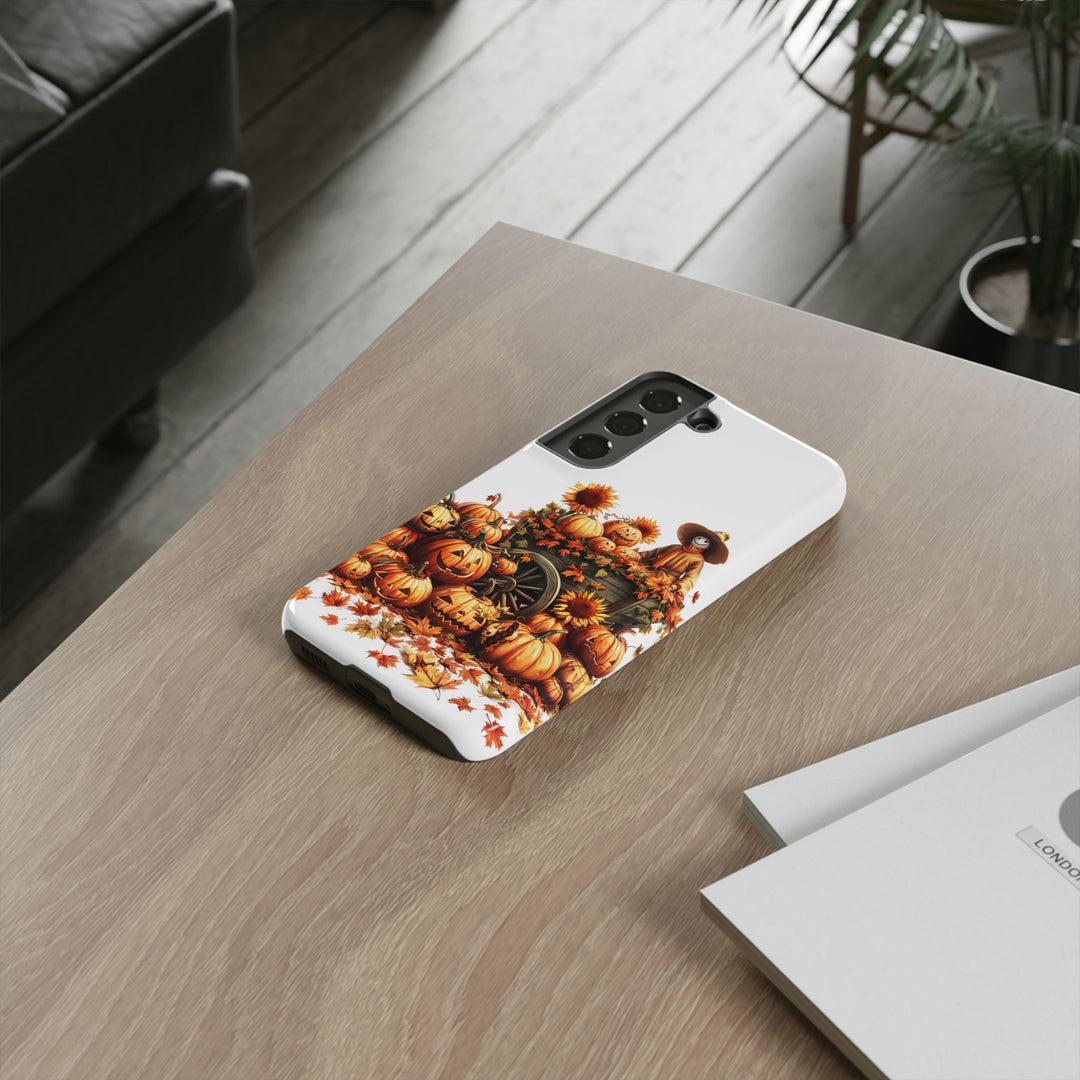 Impact Resistant, Fall Leaves Scarecrow, Cute Phone Cases for Samsung S24, S23, S22, S21, IPhone 15 pro Iphone 14 pro Iphone 13 IPhone 12 Iphone 11 - Studio40ParkLane
