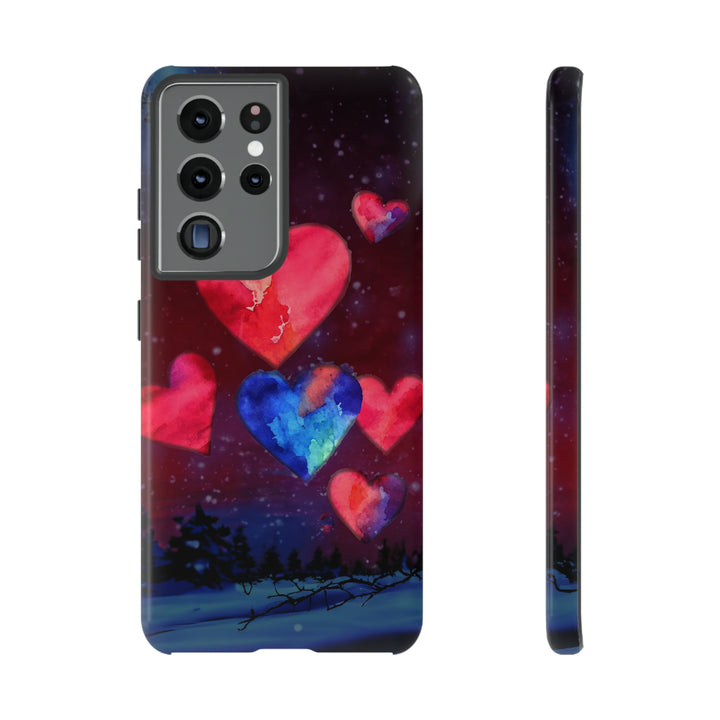 Cute Samsung Phone Case | Aesthetic Samsung Phone Case | Galaxy S23, S22, S21, S20 | Luxury case, Rising Hearts Night Phone Case - Studio40ParkLane