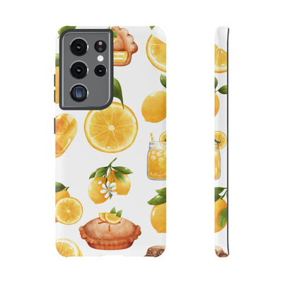 Impact Resistant, Lemon Fruit Pie, Cute Phone Cases for Samsung S24, S23, S22, S21, IPhone 15 pro Iphone 14 pro Iphone 13 IPhone 12 Iphone 11