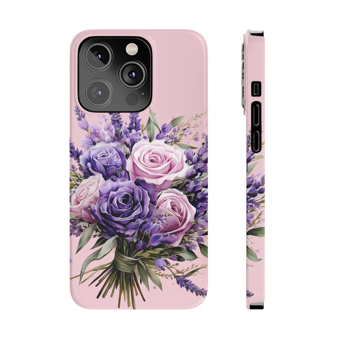 Slim Lavender Bouquet Flowers Cute Phone Cases for Iphone 16 Pro Max | iPhone 15 Case | iPhone 15 Pro Max Case, Iphone 14, Iphone 14 Pro Max, Iphone 13 12 11 8 7