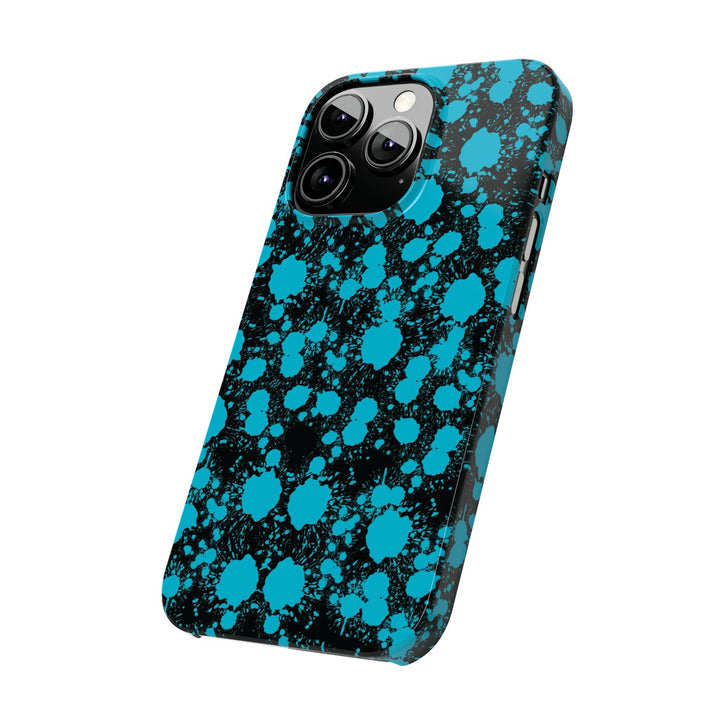 Slim Cute Phone Cases for Iphone - | iPhone 15 Case | iPhone 15 Pro Max Case, Iphone 14 Case, Iphone 14 Pro Max, Iphone 13, Blue Paint Blots Splash - Studio40ParkLane