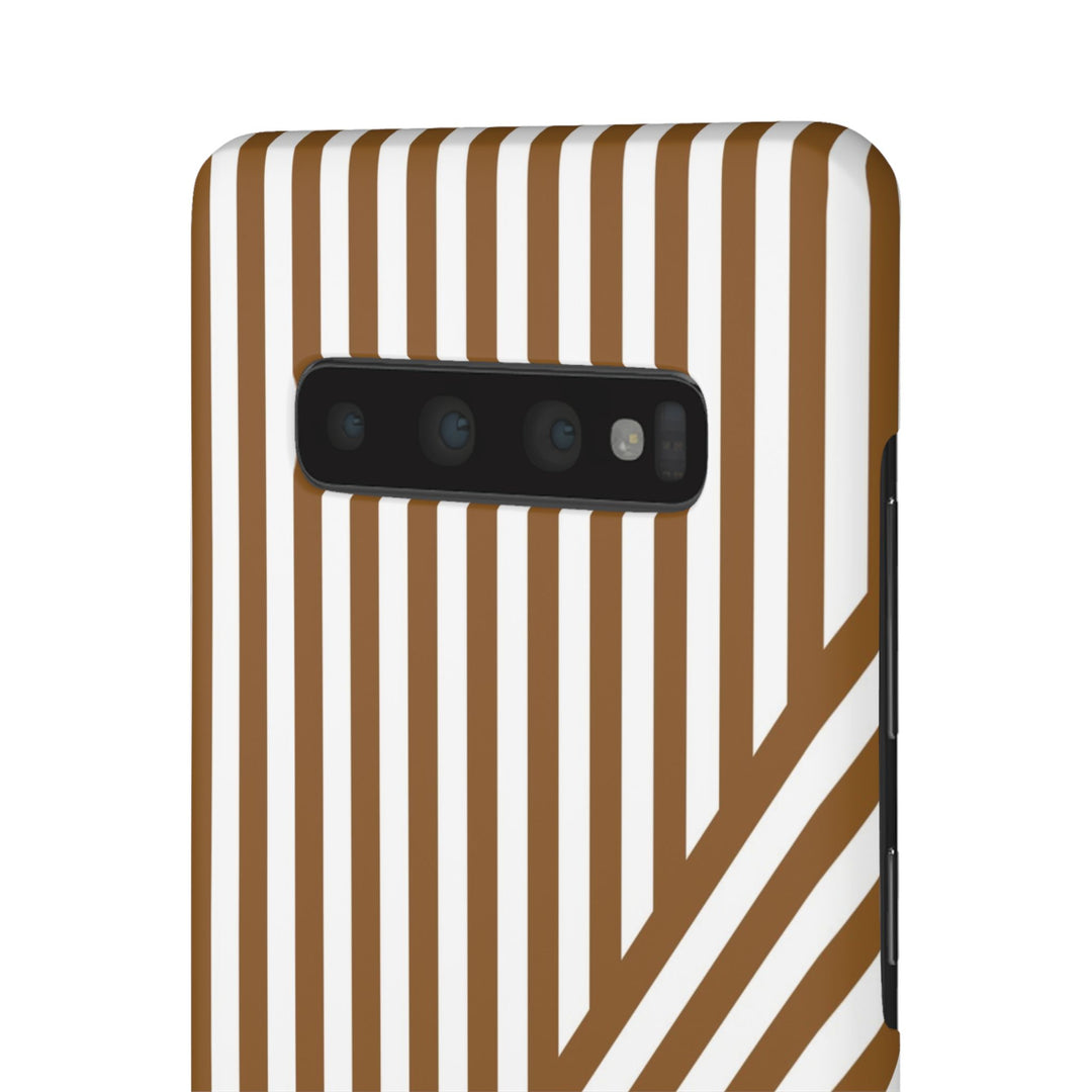 Aesthetic Mocha Brown Stripes Cute Phone Case Sleek Snap - For iPhone 17 Pro Max iPhone 16 Pro iPhone 15 Iphone 14 Plus 13 Pro 12 11 10 Gift - Studio40ParkLane