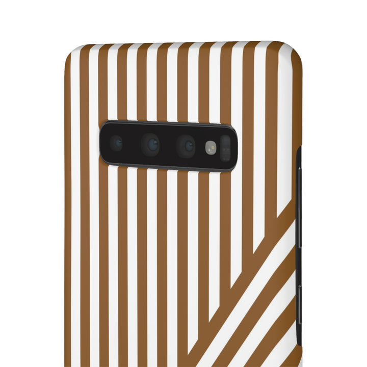 Aesthetic Mocha Brown Stripes Cute Phone Case Sleek Snap - For iPhone 17 Pro Max iPhone 16 Pro iPhone 15 Iphone 14 Plus 13 Pro 12 11 10 Gift - Studio40ParkLane