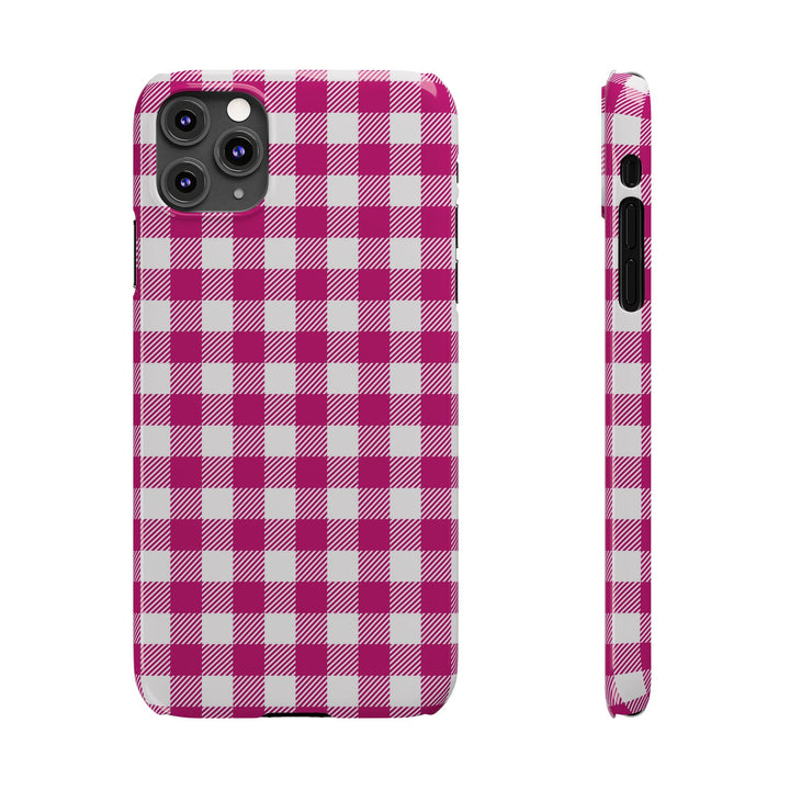Slim Pink Gingham Gift for Her Cute Phone Cases for Iphone 16 Pro Max | iPhone 15 Case | iPhone 15 Pro Max Case, Iphone 14, 13, 12, 11, 10, 8, 7 - Studio40ParkLane