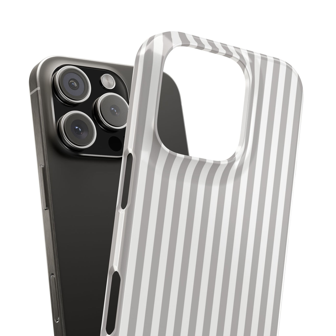 Slim Light Grey Striped Cute Phone Case for Iphone 16 - | iPhone 15 Pro Max Case | iPhone 14 Case Iphone 13 12 11 10 9 8 7 Gift for Her - Studio40ParkLane