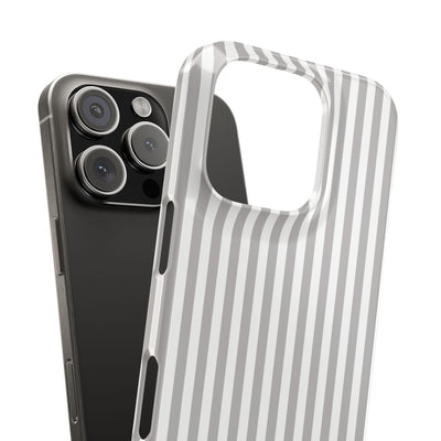 Slim Light Grey Striped Cute Phone Case for Iphone 16 - | iPhone 15 Pro Max Case | iPhone 14 Case Iphone 13 12 11 10 9 8 7 Gift for Her - Studio40ParkLane