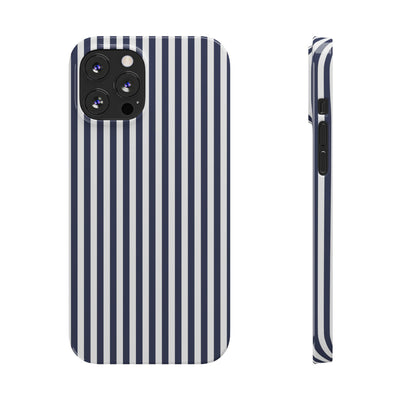 Slim Navy Blue Striped Cute Phone Case for Iphone 16 - | iPhone 15 Pro Max Case | iPhone 14 Case Iphone 13 12 11 10 9 8 7 XS X Gift for Her - Studio40ParkLane