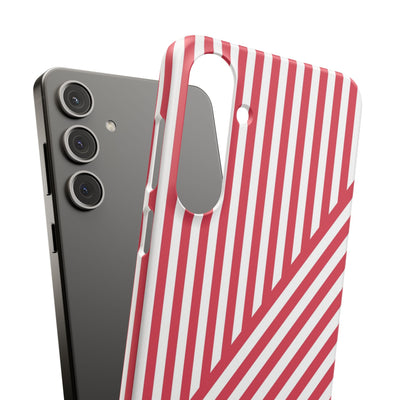 Aesthetic Winterberry Red Stripes Cute Phone Case Sleek Snap - For iPhone 17 Pro Max iPhone 16 Pro iPhone 15 Iphone 14 Plus 13 Pro 12 11 10 Gift - Studio40ParkLane