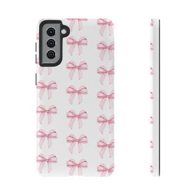 Pink Bows Cute Phone Case, for IPhone 16 Pro Max | Iphone 15, Iphone 14, IPhone 13 Case, 11 8 7, Samsung Galaxy S24, S23, S22, S21, 2 Layer Protection