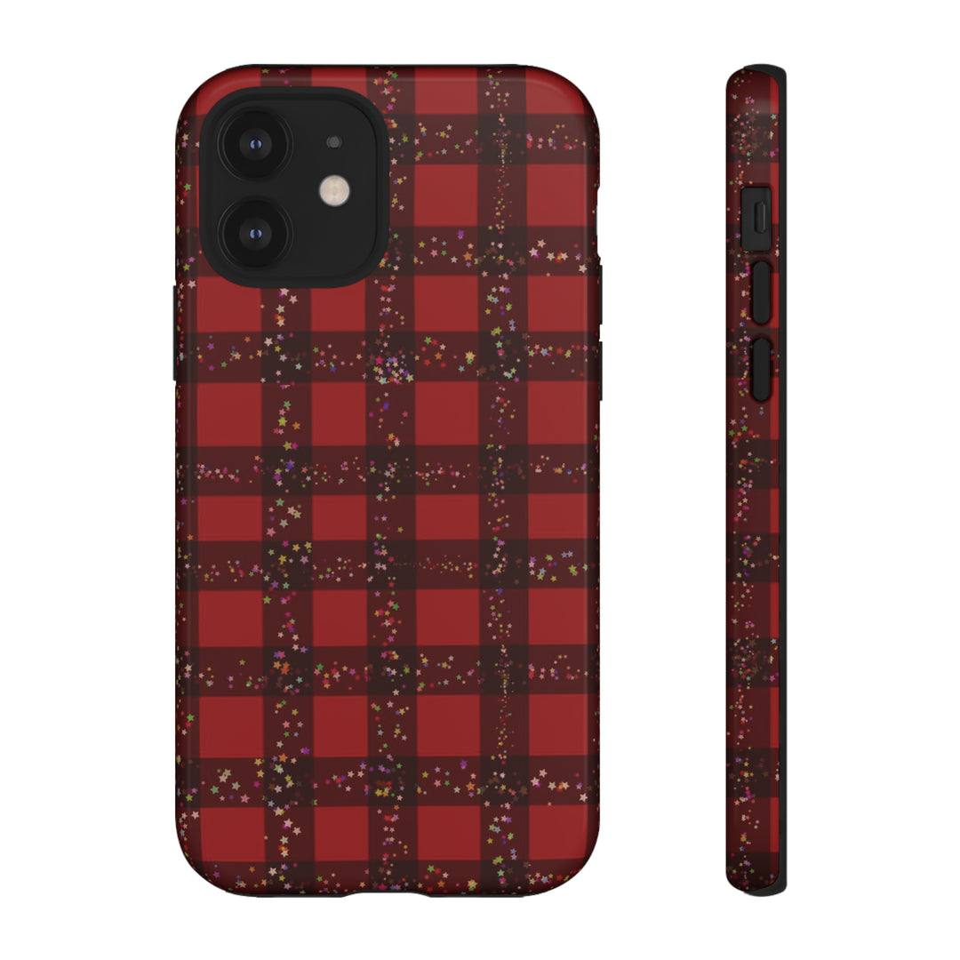 Cute IPhone Case | iPhone 15 Case | iPhone 15 Pro Max Case, Iphone 14 Case, Iphone 14 Pro Max Case IPhone Case for Art Lovers, Red Festive Plaid - Studio40ParkLane
