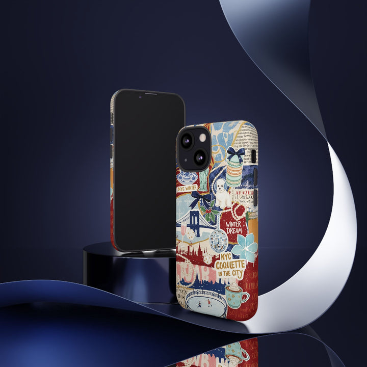 New York Winter Coquette Collage Tough Premium Phone Case - For iPhone 17 Pro Max iPhone 16 Pro iPhone 15 Iphone 14 Plus 13 Pro 12 11 10 XR
