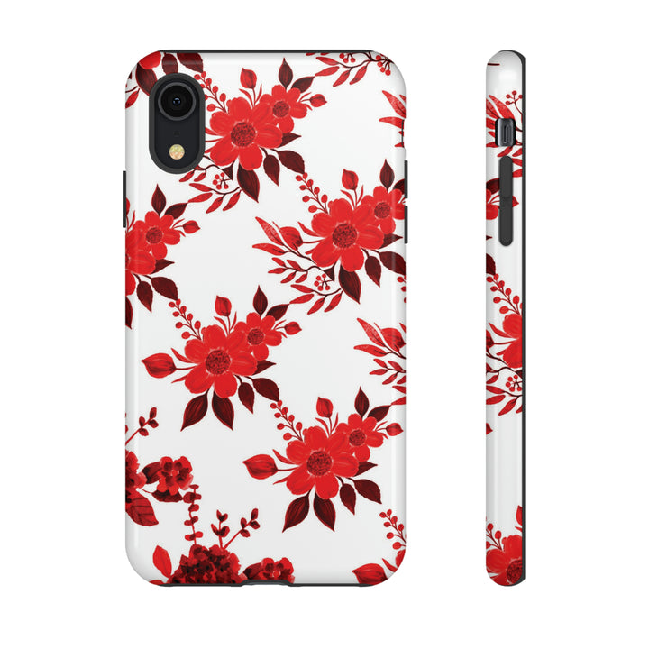 Cute IPhone Case | Red White Flowers, iPhone 15 Case | iPhone 15 Pro Case, Iphone 14 Case, Iphone 14 Pro Max Case, Protective Iphone Case - Studio40ParkLane