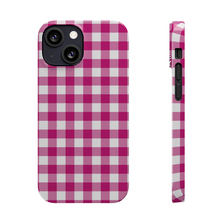 Slim Pink Gingham Gift for Her Cute Phone Cases for Iphone 16 Pro Max | iPhone 15 Case | iPhone 15 Pro Max Case, Iphone 14, 13, 12, 11, 10, 8, 7 - Studio40ParkLane