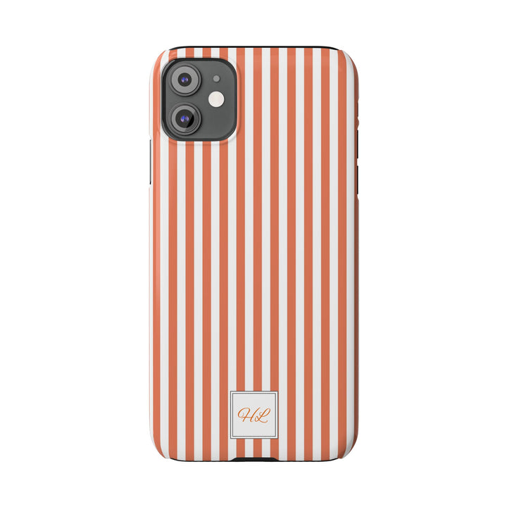 Slim Custom Personalized Winter Peach Striped Phone Case for Iphone 17 - | iPhone 16 Pro Max Case | iPhone 15 Case Iphone 14 13 12 11 10 9 8 - Studio40ParkLane