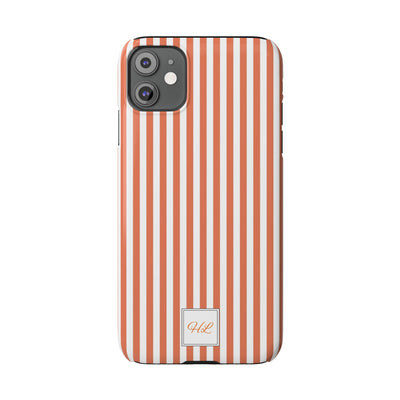 Slim Custom Personalized Winter Peach Striped Phone Case for Iphone 17 - | iPhone 16 Pro Max Case | iPhone 15 Case Iphone 14 13 12 11 10 9 8 - Studio40ParkLane