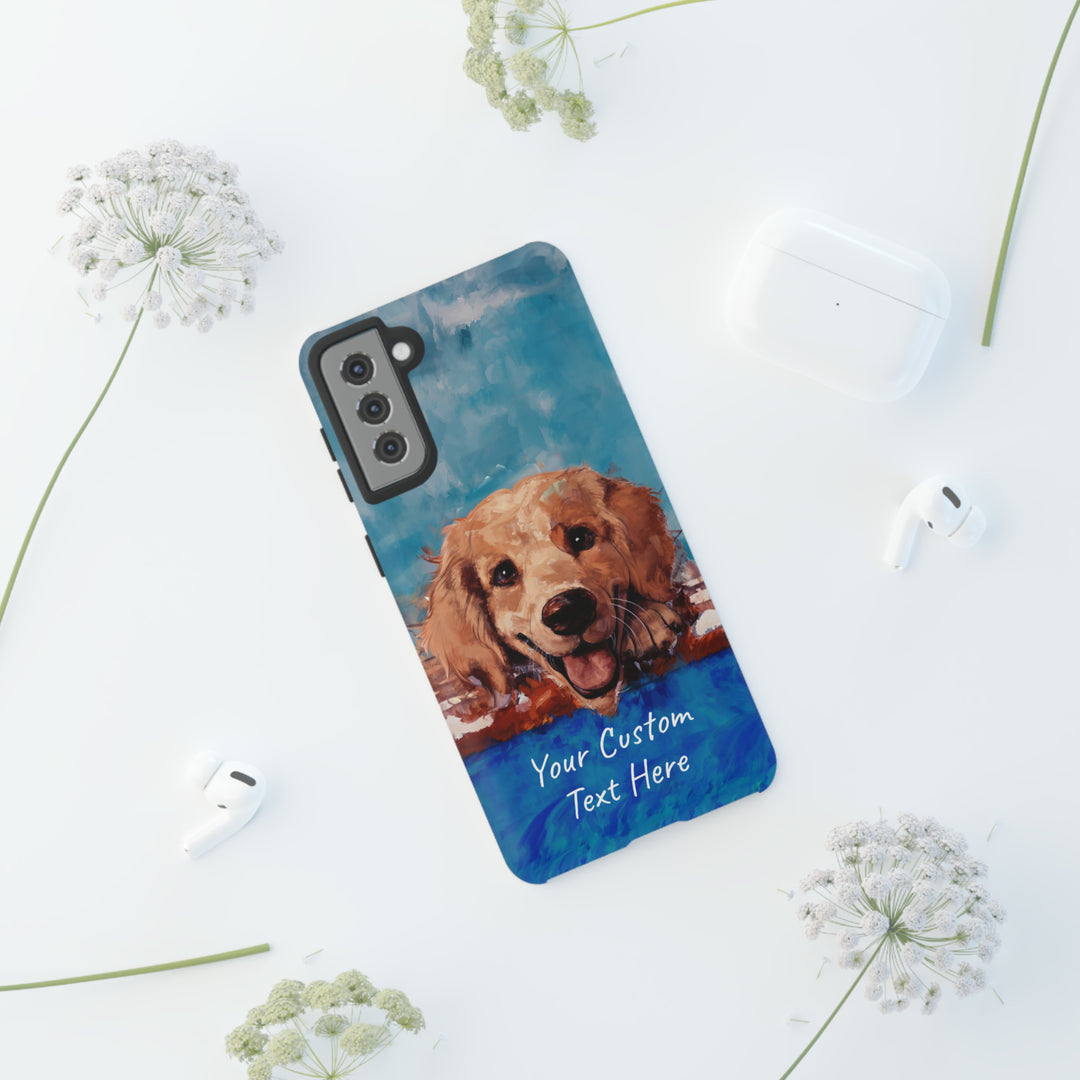 Personalize this Cute Samsung Phone Case | Golden Retriever Dog Samsung Phone Case | Galaxy S23, S22, S21, S20 | Personalized Samsung Cases - Studio40ParkLane