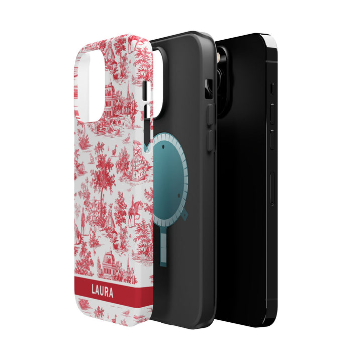 Magsafe French Toile Personalized Initial Custom Gift for Her Cute Phone Cases for Iphone 16 Pro Max | iPhone 15 Case | iPhone 15 Pro Max Case, Iphone 14, 13, 12, 11, 10, 8, 7 - Studio40ParkLane
