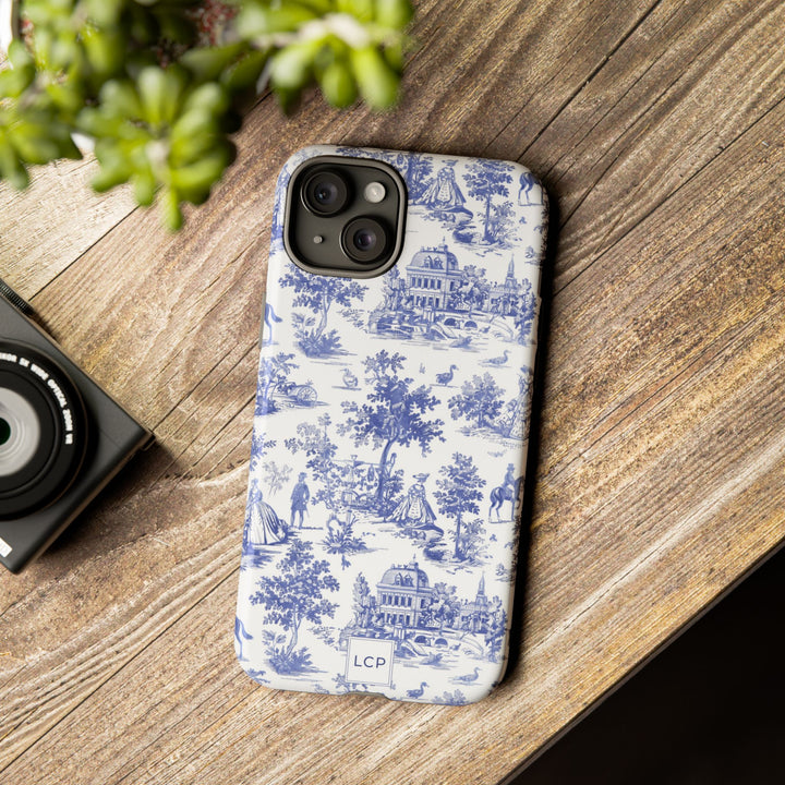 Personalized Custom French Toile Tough Cute Phone Case For Apple iPhone 18, 17, 16, 15 14, Pro Max, Samsung Galaxy S26, S25, S24 Plus Ultra
