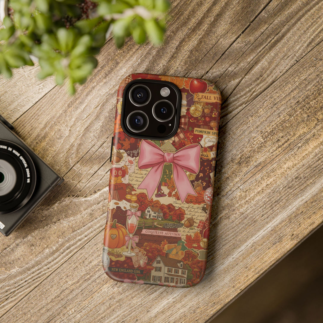 New England Fall Coquette Collage Tough Premium Phone Case - For iPhone 16 Pro Max iPhone 15 Pro iPhone Iphone 14 Plus 13 Pro 12 11 10 XR XS