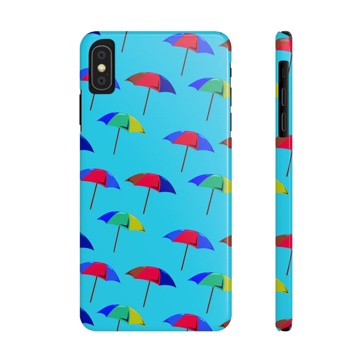 Slim Cute Phone Cases for Iphone - | iPhone 15 Case | iPhone 15 Pro Max Case, Iphone 14 Case, Iphone 14 Pro Max, Iphone 13, Colorful Beach Parasol Blue - Studio40ParkLane