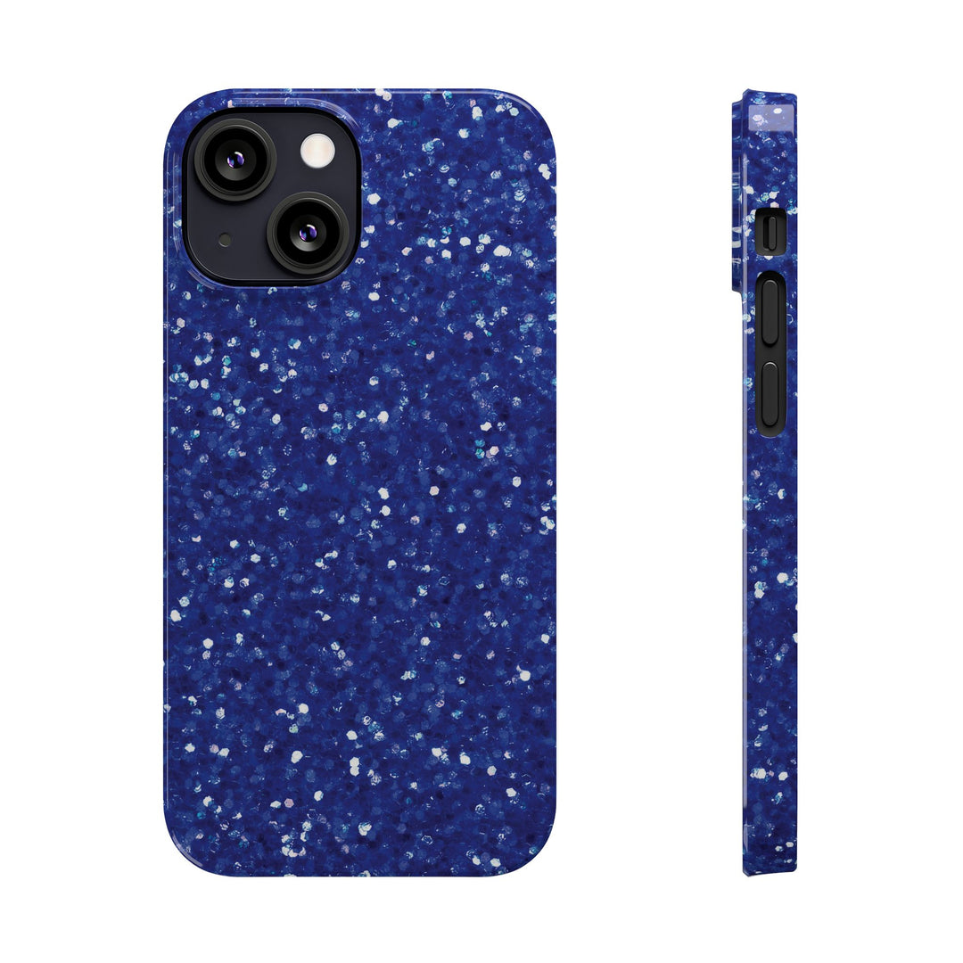 Slim Blue Muted Faux Play on Glitter Effect Cute Phone Cases for Iphone 16 Pro Max | iPhone 15 Case | iPhone 15 Pro Max Case, Iphone 14, Iphone 14 Pro Max, Iphone 13 12 11 8 7 - Studio40ParkLane