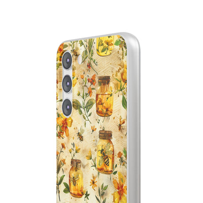 Cute Flexi Phone Cases, Honey Bees Yellow, Compatible with Samsung Galaxy S23, Samsung S22, Samsung S21, Samsung S20, Galaxy S20 Ultra