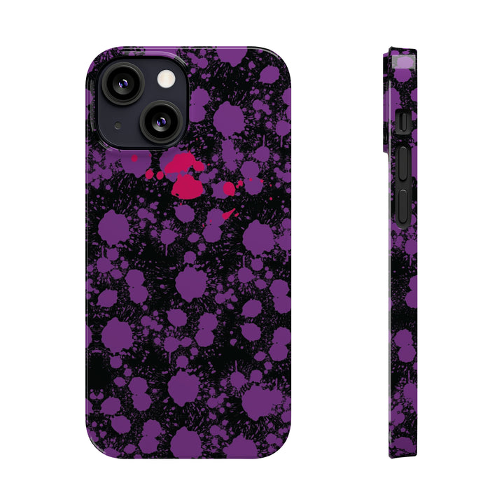 Slim Cute Phone Cases for Iphone - | iPhone 15 Case | iPhone 15 Pro Max Case, Iphone 14 Case, Iphone 14 Pro Max, Iphone 13, Purple Pink Paint Blots Splash - Studio40ParkLane