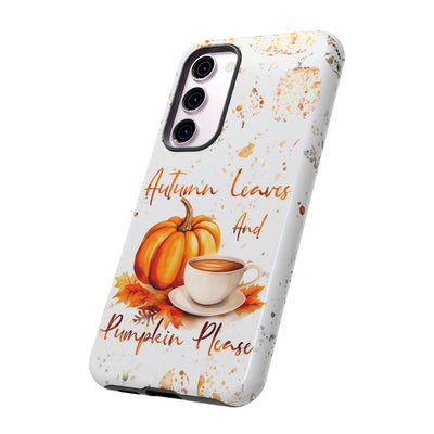 Impact Resistant, Fall Leaves Pumpkin Pie, Cute Phone Cases for Samsung S24, S23, S22, S21, IPhone 15 pro Iphone 14 pro Iphone 13 IPhone 12 Iphone 11