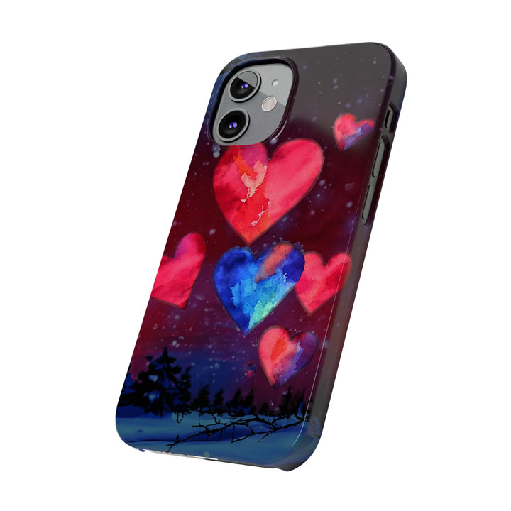 Slim Cute Phone Cases for Iphones - | iPhone 15 Case | iPhone 15 Pro Max Case, Iphone 14 Case, Iphone 14 Pro Max, Iphone 13, Night Sky Hearts Love - Studio40ParkLane
