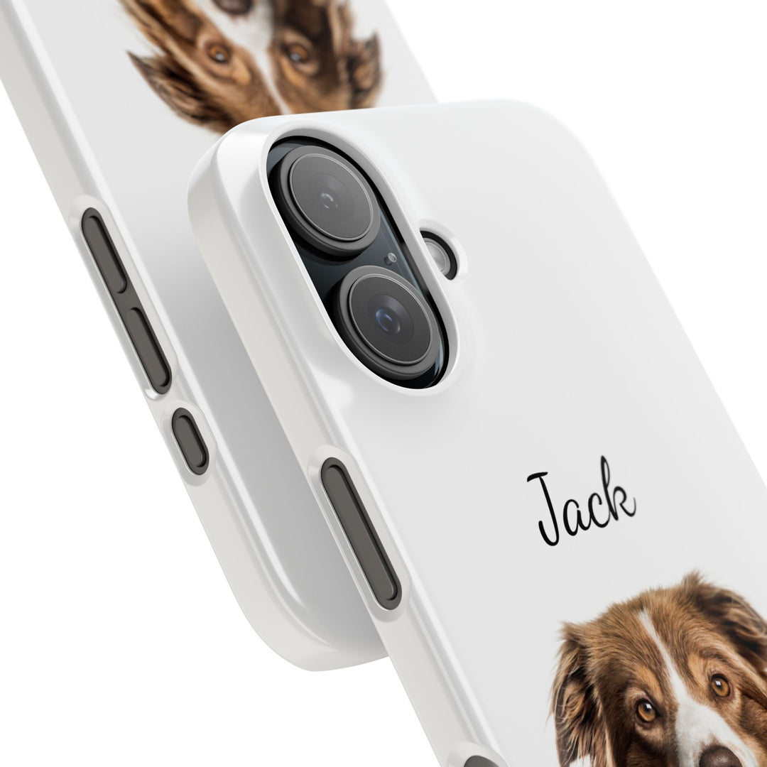 Slim Custom Personalized Pet Phone Cases Dog Phone Cases Cat Phone Cases for Iphone 16, 15, 14, 13, 12, 11, 8, 7 Custom Name Personalized Phone Case - Studio40ParkLane