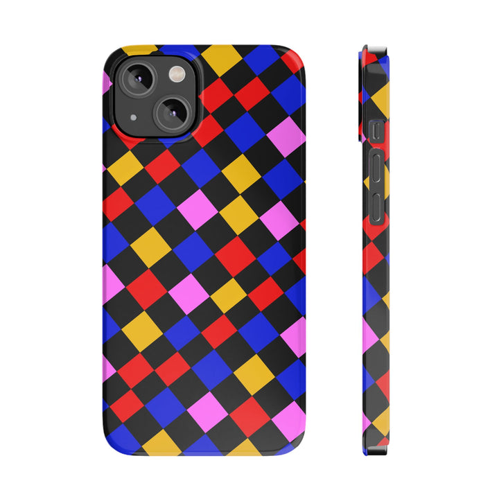 Slim Abstract Colorful Checkerboard Cute Phone Case for Iphone 17 - | iPhone 16 Pro Max Case | iPhone 15 Case Iphone 14 13 12 11 Gift for Her - Studio40ParkLane