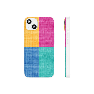 Cute Flexi Phone Cases, Abstract Colored Blocks, Compatible with Samsung Galaxy S23, Samsung S22, Samsung S21, Samsung S20, Galaxy S20 Ultra