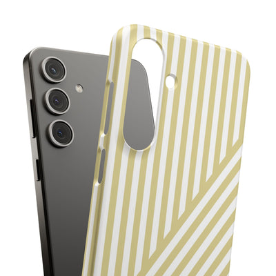 Aesthetic Yellow Beige Stripes Cute Phone Case Sleek Snap - For iPhone 17 Pro Max iPhone 16 Pro iPhone 15 Iphone 14 Plus 13 Pro 12 11 10 Gift